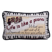 Life is Like a Piano Tapestry Pillow