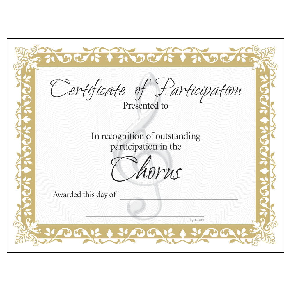 Chorus Certificates, Set of 10