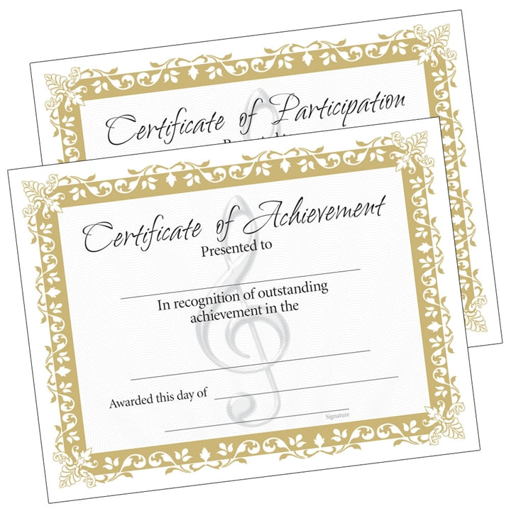 Music Certificates, Set of 10