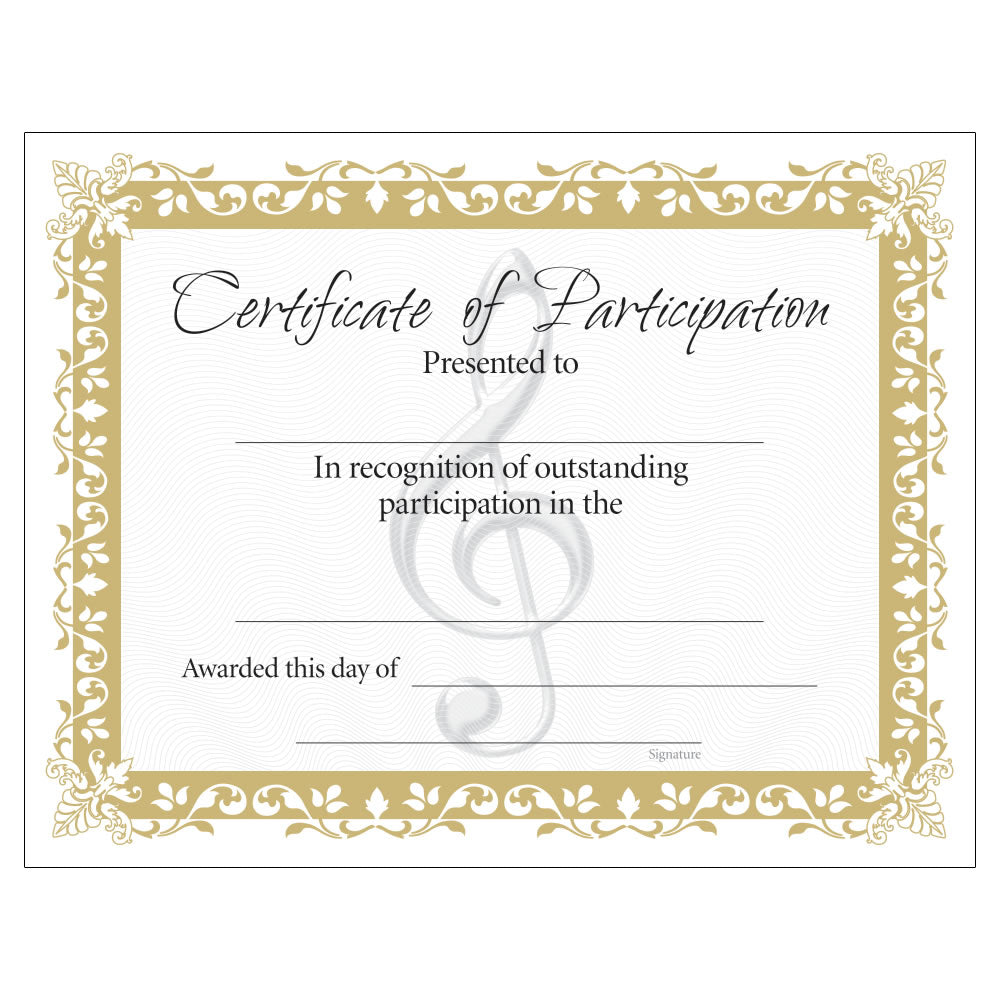 Music Certificates, Generic, Set of 10
