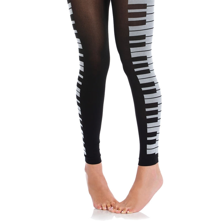 Piano Keys Ladies' Footless Tights