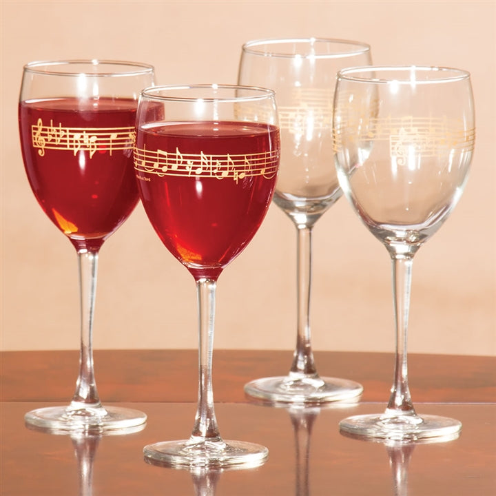 Music Score Wine Goblets, Set of 2 @ The Music Stand