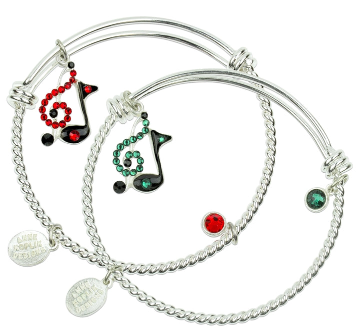 Crystal Music Charms Bracelets - Set of 2
