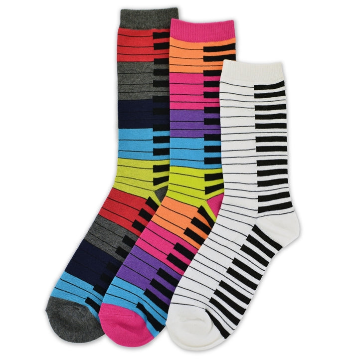 Snazzy Keyboard Set of 3 Mid-Calf Socks