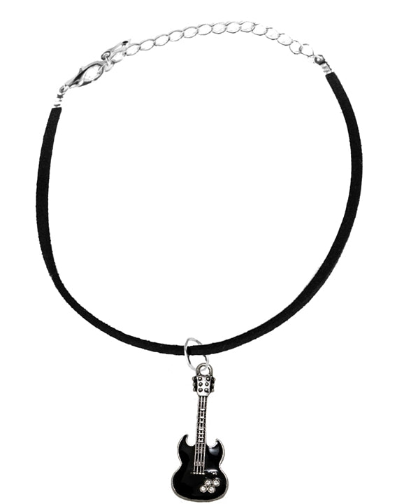 Black Crystal Guitar Bracelet