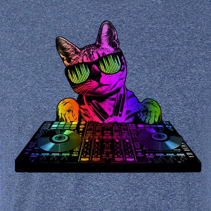 Techno-Color DJ Cat T Shirt