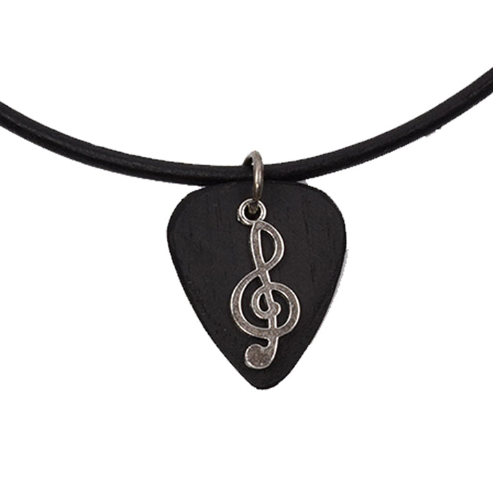 African Ebony Exotic Wood Guitar Pick Necklace