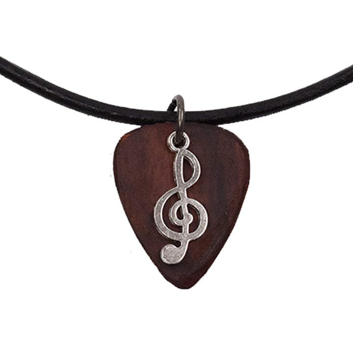 Bloodwood Exotic Wood Guitar Pick Necklace