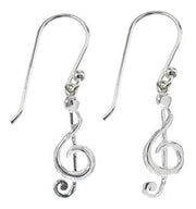 Sterling Silver Treble Clef Earrings