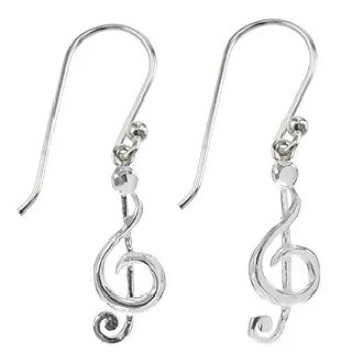 Sterling Silver Treble Clef Earrings