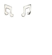 Sterling Silver Double Eighth Note Stud Earrings