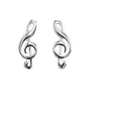 Sterling Silver G Clef Stud Earrings