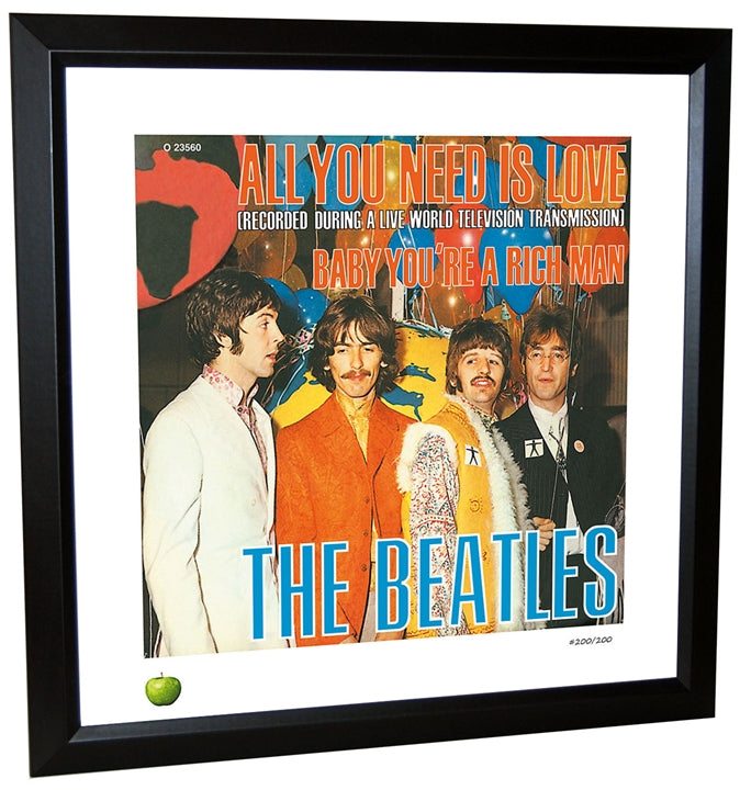 Beatles 'All You Need Is Love' Single Framed Lithograph