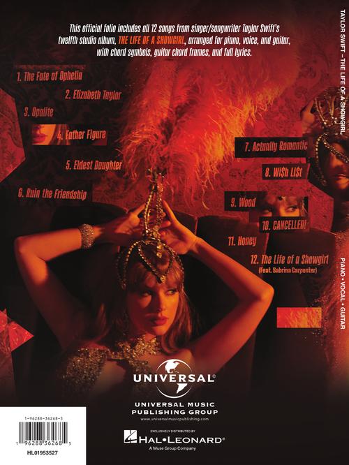 Taylor Swift- The Life of a Showgirl for Piano Vocals and Guitar
