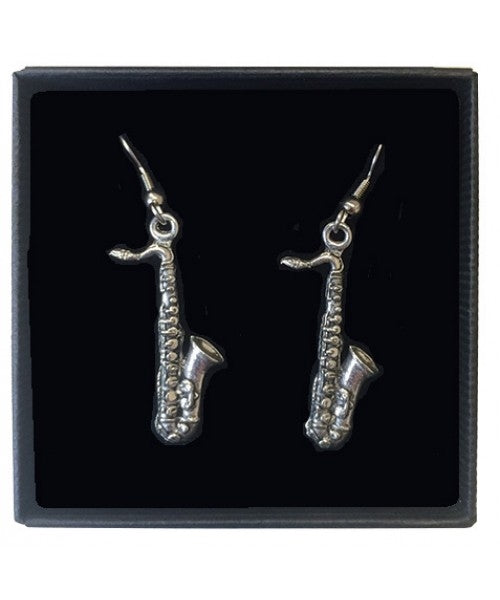 Saxophone Pewter Earrings