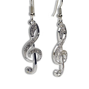 Treble Clef Genuine Crystal Earrings