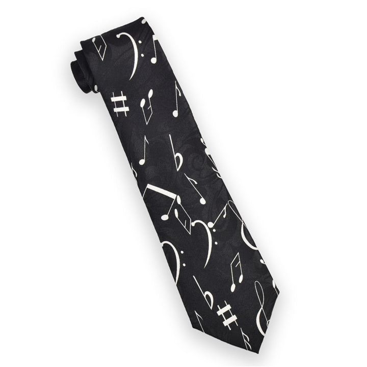 Handmade Tie - Bass Clef and Notes