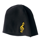 Black Treble Clef Knitted Cap