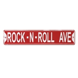 Rock-N-Roll Ave 24 Metal Street Sign