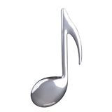 Silver Eighth Note Fridge Magnet