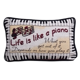 Life is Like a Piano Tapestry Pillow