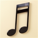 Sleek Black 16th Note Wall Plaque