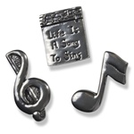 Pewter Music Magnets Set