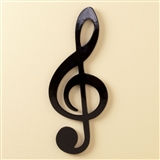 Sleek Black Treble Clef Wall Plaque