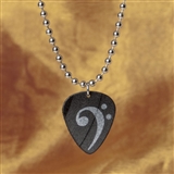 Recycled Vinyl Bass Clef Necklace