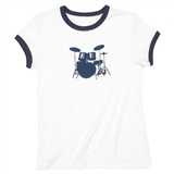 Drumset Fitted Junior Ringer T-Shirt