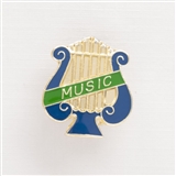 Lyre &#039;Music&#039; Enameled Pin