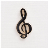 Black G-Clef Enamel Pin