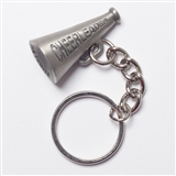 Cheerleader Megaphone Pewter Keychain