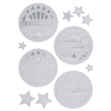 Silver Embossed &#039;Excellence&#039; Award Seal, Pack of 32