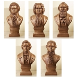 Composers Cast Stone Busts, Set of 5