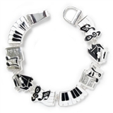 Black & White Music Charms Bracelet