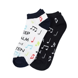 Men's 'Keep Calm and Listen' No-Show Socks 2-Pack