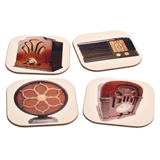 Vintage Radios Coasters Set With Stand