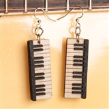 Laser-Cut Wood Piano Keys Earrings