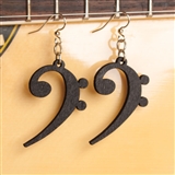 Laser-Cut Wood Bass Clef Earrings