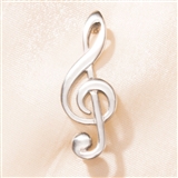 English Pewter Treble Clef Brooch