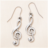 English Pewter Treble Clef Earrings