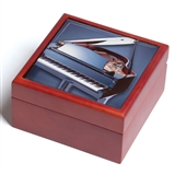 Tile-Top Wood Keepsake Box