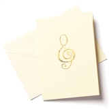 Gold G-Clef Greeting Cards