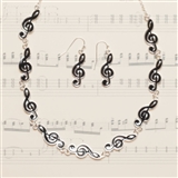 G-Clef Links Necklace &amp; Earrings Set