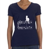 Cat On a Music Staff Women&#039;s T-Shirt