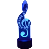 Treble Clef and Piano Keys 3D LED Lamp