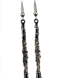 Black and Silver Clarinet Earrings