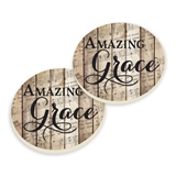 Amazing Grace Absorbent Ceramic Car Coaster Set