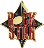 Rock Star Enameled Glitter Pin